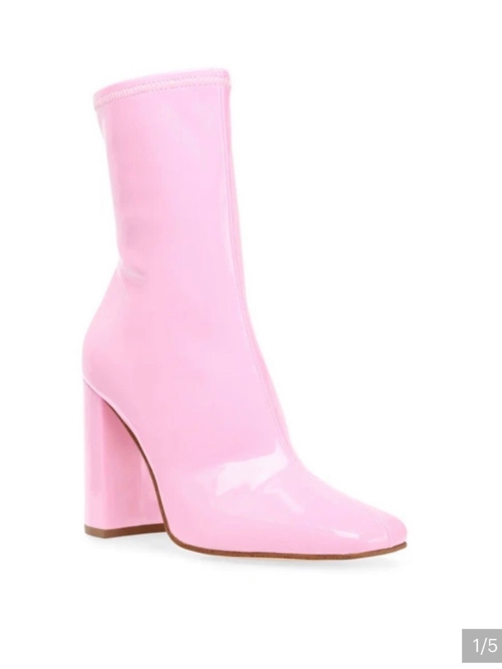 Steve Madden Pink Patent Block Heel Booties